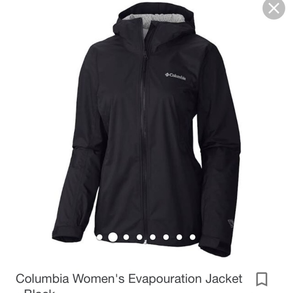 Columbia Evapouration Rain Jacket, Black, Large